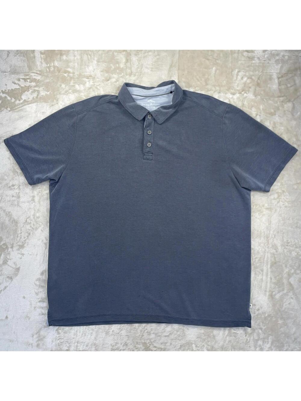 Tommy Bahama Lyocell Gray Polo Shirt Men’s Gray Logo Golf Casual Size XXL
